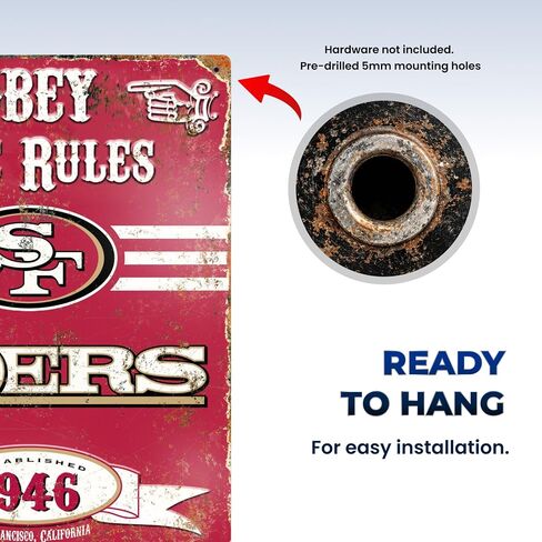 Party Animal NFL Football Embossed Metal Vintage Wall Décor, Heavy Duty Metal Wall Art for Bedroom, Office, or Fan Cave, 14.5" x 11.5" in Kuwait