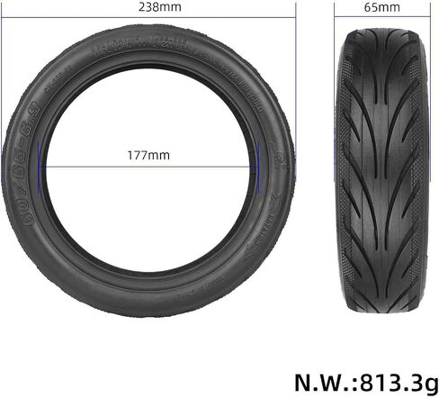 60/65-6.9 Tubeless Tire 10 inch Tire for Segway Ninebot Max G2 G65 Electric Scooter Accessories, Self-repairable, Puncture-proof, Front/Rear Wheels Replacement Tyre, 2 Pack in Kuwait