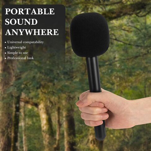 GEEKRIA for Creators محول ميكروفون لاسلكي للمقابلات، محول Mic GO محمول مع زجاج أمامي، حامل مقبض ميكروفون متوافق مع DJI MIC 1، MIC 2، Rode Wireless GO II (أسود) in Kuwait