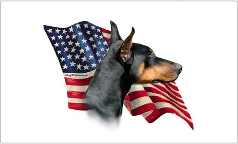 Doberman Flag Decal Vinyl Bumper Sticker 5" in Kuwait