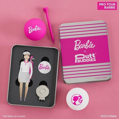 Barbie Pro Tour Barbie Golf Divot Tool and Ball Marker – Magnetic Collectible Golf Gift Set with Hat Clip & Tin for Golfers, Golf Accessories for Women in Kuwait