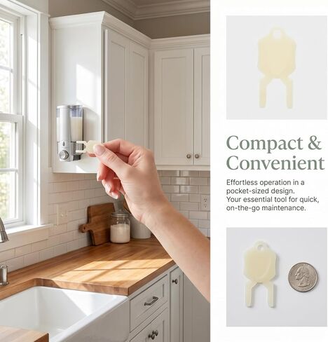1 PCS Soap Dispenser Key, Universal Liquid Soap Dispensers Key Replacement, Plastic Hand_Sanitizer Opener Spare Part for Commercial Restrooms, Residential Homes, Offices and Hotels, White in Kuwait