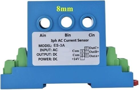 8mm Three Phase AC Current Transmitter 10A 20A 50A Split Current Sensor Ampere Transmitter RS485 Current Transmitter(3PH-AC 0-20A-DC24V PWR) in Saudi Arabia