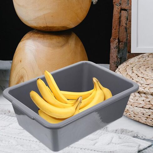 SOLUSTRE Multipurpose Rectangular Plastic Dish Tub 11.22X8.03X3.54In Lightweight Commercial Bus Tub for Restaurant Dishware Storage and Easy Cleaning in Kuwait