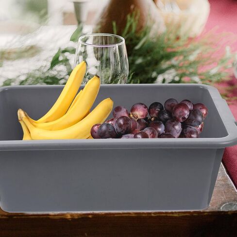 SOLUSTRE Multipurpose Rectangular Plastic Dish Tub 11.22X8.03X3.54In Lightweight Commercial Bus Tub for Restaurant Dishware Storage and Easy Cleaning in Kuwait