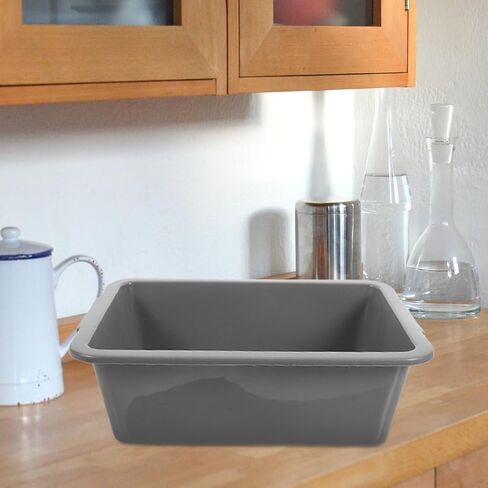 SOLUSTRE Multipurpose Rectangular Plastic Dish Tub 11.22X8.03X3.54In Lightweight Commercial Bus Tub for Restaurant Dishware Storage and Easy Cleaning in Kuwait