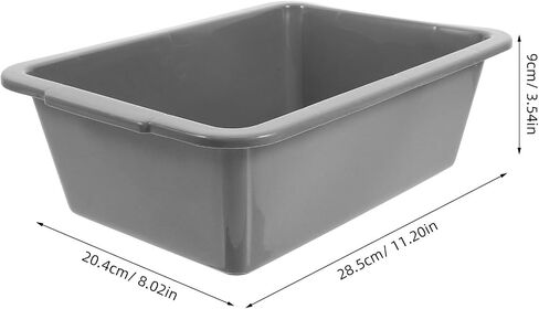 SOLUSTRE Multipurpose Rectangular Plastic Dish Tub 11.22X8.03X3.54In Lightweight Commercial Bus Tub for Restaurant Dishware Storage and Easy Cleaning in Kuwait