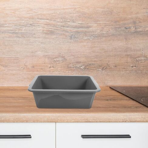 SOLUSTRE Multipurpose Rectangular Plastic Dish Tub 11.22X8.03X3.54In Lightweight Commercial Bus Tub for Restaurant Dishware Storage and Easy Cleaning in Kuwait