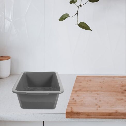 SOLUSTRE Multipurpose Rectangular Plastic Dish Tub 11.22X8.03X3.54In Lightweight Commercial Bus Tub for Restaurant Dishware Storage and Easy Cleaning in Kuwait