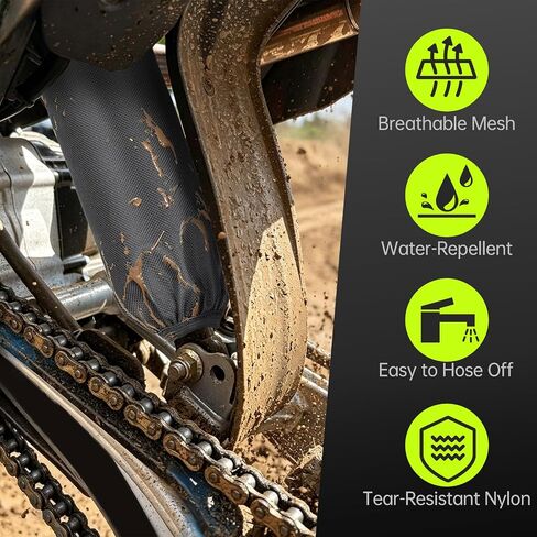 4 Pack Shock Absorber Cover Compatible with Yozma eBike, Waterproof Nylon Sleeve, 10.62in, Black Shock Cover for Ebike in Kuwait
