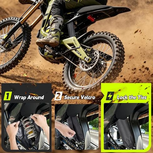 4 Pack Shock Absorber Cover Compatible with Yozma eBike, Waterproof Nylon Sleeve, 10.62in, Black Shock Cover for Ebike in Kuwait