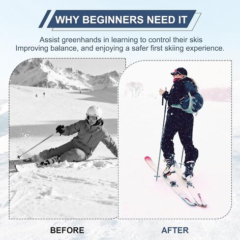 Ski Tip Connector, Snowboard Clip Ski Training Aid Basic Turning Portable Durable Holder Skiing Accessories in Kuwait