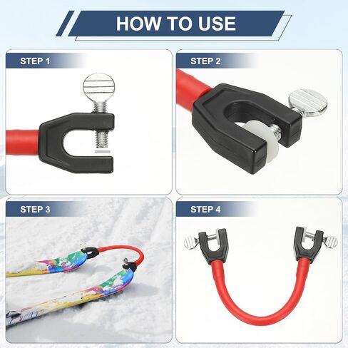 Ski Tip Connector, Snowboard Clip Ski Training Aid Basic Turning Portable Durable Holder Skiing Accessories in Kuwait