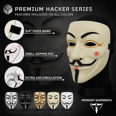 قناع القراصنة المتميز - دعامة قناع زي لعب الأدوار التنكرية مستوحاة من موضوعات PZ Hacker Spy & Ninja، قناع أزياء الهالوين (5) in Kuwait