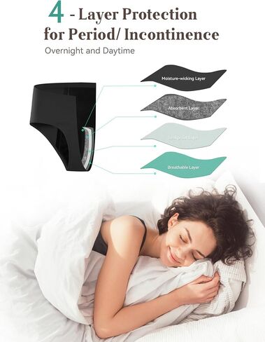 TIICHOO Incontinence Underwear for Women High Waisted Period Panties Heavy Flow Seamless Leakproof Underwear 5 Pack in Saudi Arabia