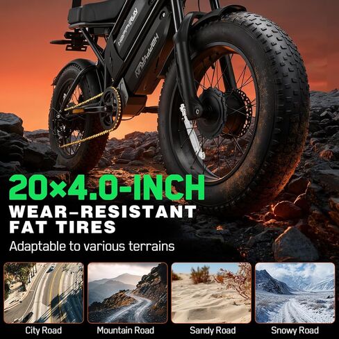 HAPPYRUN G70 Pro Electric Bike for Adults - 5000W Peak Dual Motor E-Bike, 33Ah Removable Battery, 36MPH Max Speed, 20" Fat Tire All-Terrain, 85+ Miles Range, Off-Road Commuter (G70PRO) in Kuwait