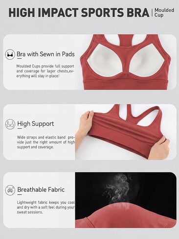 Longline Racerback Sports Bra with Sewn in Pads, U Neck Workout Crop Tank Top for Women, Medium Support Yoga Bra in Kuwait