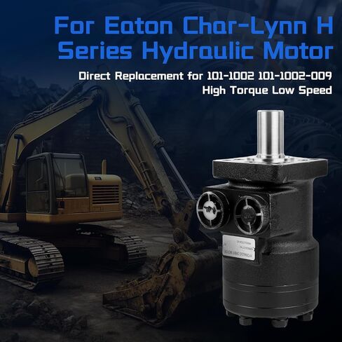 101-1002 101-1002-009 Hydraulic Motor Replacement for Char-Lynn Eaton H Series, 4.5 cu in/rev Displacement 1 Inch Straight Shaft 4-Bolt Mount 760 RPM 1800 PSI in Kuwait