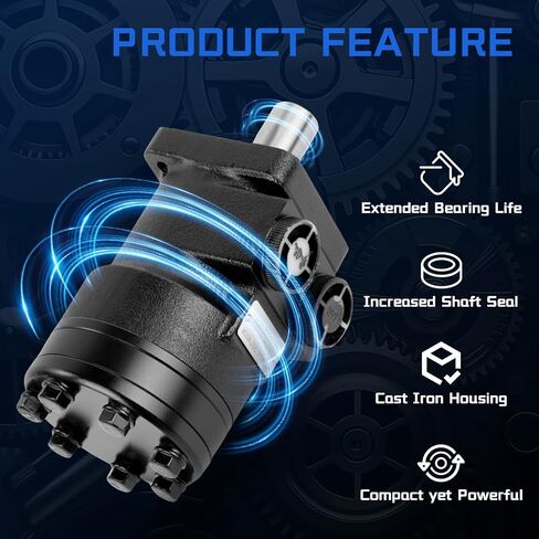 101-1002 101-1002-009 Hydraulic Motor Replacement for Char-Lynn Eaton H Series, 4.5 cu in/rev Displacement 1 Inch Straight Shaft 4-Bolt Mount 760 RPM 1800 PSI in Kuwait