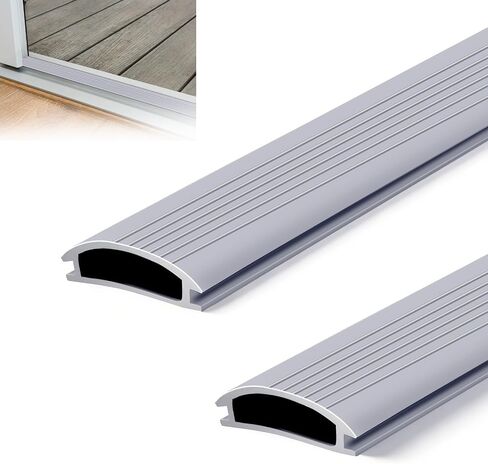2PCS 36 Inch Vinyl Replacement Insert for Adjustable Height Aluminum Thresholds, with Seals 1-5/16 x 3/8 Inch Gray Flexible Door Threshold Strip for Exterior/Front Door Weather Stripping in Kuwait