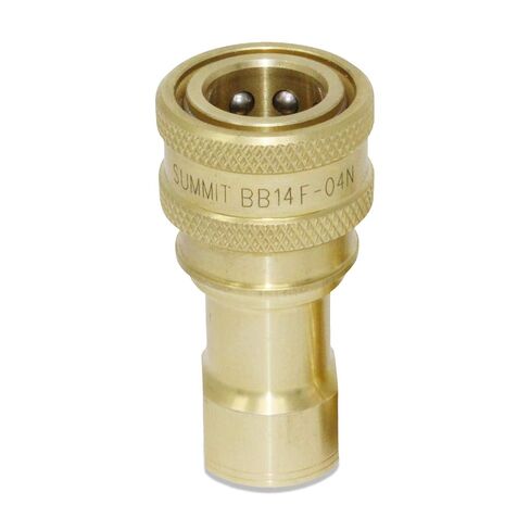 1/4″ NPT ISO 7241-B Brass with Stainless Steel Valve Quick Disconnect Hydraulic Female Coupler in Kuwait
