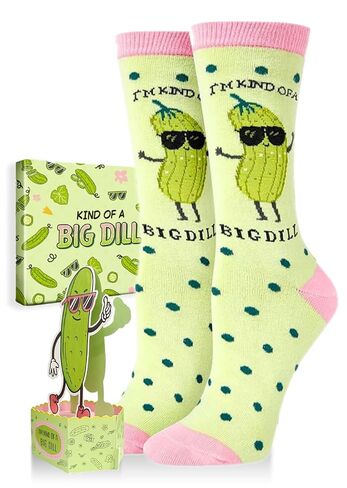 HAPPYPOP Funny Silly Socks for Women - Pickle Pop Up Card Socks, Big Dill Pickle Gifts for Teen Girls in Saudi Arabia