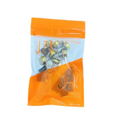 JZK 10pcs B10K potentiometer knob with 6mm shaft, linear taper rotary volume B 10k potentiometer knob, B10K Ohm 3 terminal rotary potentiometer with cap, nuts and washer in Saudi Arabia
