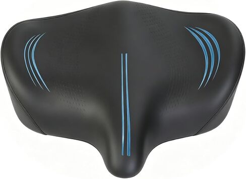 Oversized Bike Seat, 12"x14" Extra Wide Bicycle Seat Cushion for Men & Women,580 lbs Capacity,Dual Shock Absorbing,Memory Foam Padded Saddle for Peloton,Stationary Exercise Bike,Ebike,Cruiser in Saudi Arabia