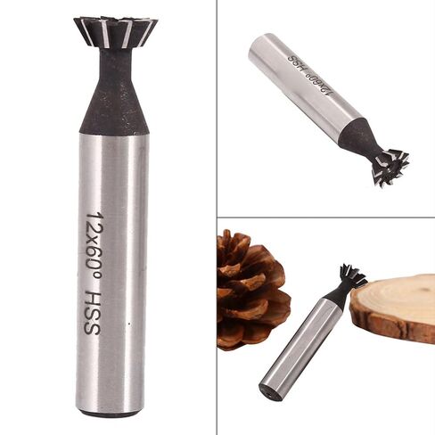 Dovetail Bit Router Bit, HSS 60 Degree 12mm, Double Edged Cutting Tool for Woodworking Professionals in Saudi Arabia