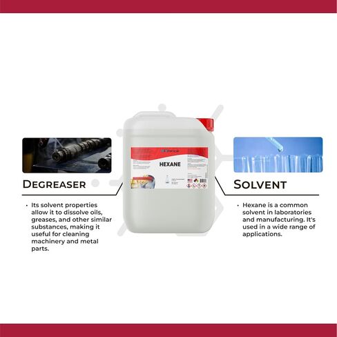 DIYChemicals Hexane - مذيب صناعي غير قطبي عالي النقاء بدرجة مختبرية للأسمنت والحبر واستخلاص النباتات النباتية - صنع في الولايات المتحدة الأمريكية - نصف جالون (64 أونصة سائلة) in Kuwait