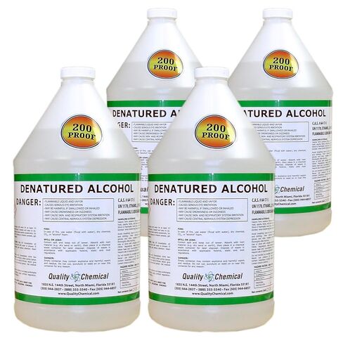 Quality Chemical's Denatured Alcohol 200-Proof Ethyl Alcohol - for Cleaning, 4 Gallon (512 oz.) in Kuwait