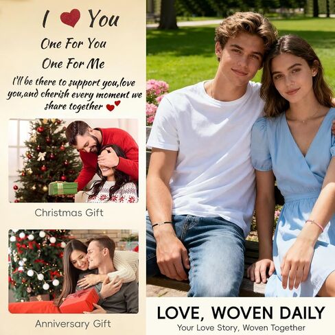 2Pcs Adjustable Cross Couples Bracelets for Men Women, Valentines Gifts for Her Him Boyfriend Girlfriend Matching Bracelets for Couples, High-Strength Woven Rope, Anniversary Valentines Christmas Friendship Bracelets Gift for Him Her in Kuwait