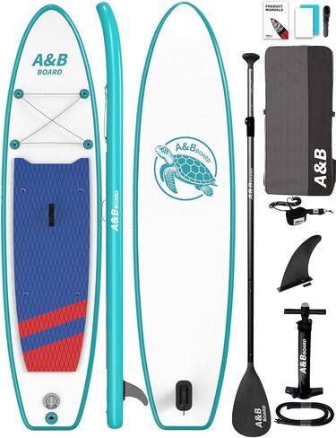 ABBOARD Inflatable Stand Up Paddle Board - Extra Wide Fishing Paddleboard with Sup Accessories Youth/Adults in Kuwait
