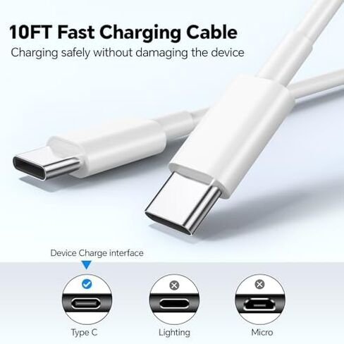 أنا الهاتف 16 15 شاحن الشاحن السريع ، 3 حزمة 100 واط 10FT كابل USB C مع شحنات من النوع C ، USB C كتلة الشاحن لـ I Phone 15/16 Pro/Max/Plus ، Pad Air ، Pad Pro ، Samsumg (Purple Black Red) in Kuwait