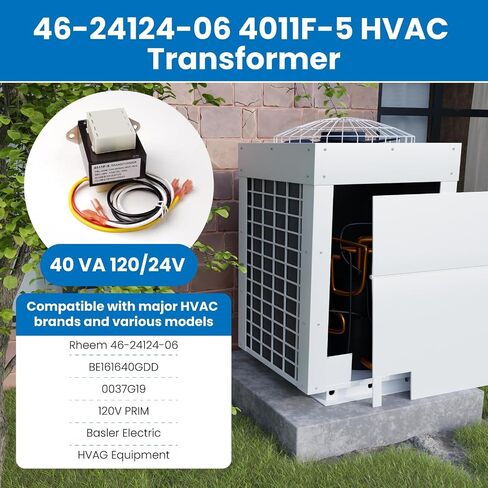 46-24124-06 4011F-5 محول HVAC 120 فولت إلى 24 فولت 40VA بديل لفرن Rheem Ruud، أجزاء فرن Basler Electric BE161640GDD، محول فرن HVAC 4011F-5، حامل بفتحتين in Kuwait