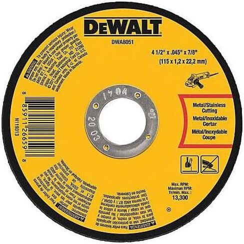 DEWALT 4-1/2 in x .045 in Aluminum Oxide Abrasive Chop/Cut-Off Blade with 7/8 in Arbor for Concrete & Masonry Cutting (15 Pack) (DWA8051P15) in Kuwait