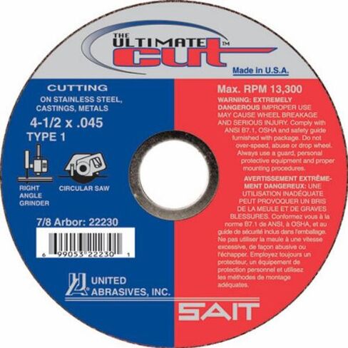 22230 4-1/2x.045x7/8 عجلات مقطوعة عالية الأداء Ultimate Cut، 50 حزمة in Kuwait