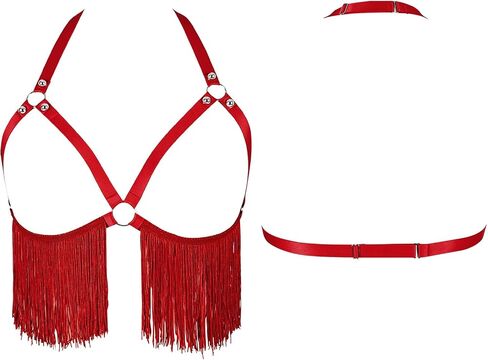 Large Size Tassel Bra Body Gothic Harness for Women Plump Lingerie cage Punk Plus Size Festival Rave Belt Halloween Top in Saudi Arabia