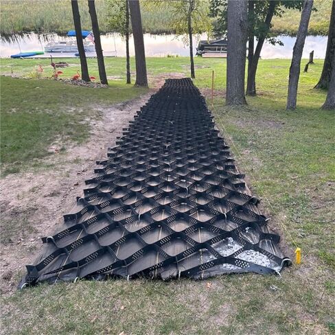 High Load Bearing Gravel Grid Paver Mat - Geo Grid Base for Outdoor Walkways Slope Protection Weed Barrier Shed Foundation (L 300CM W 2M) in Saudi Arabia