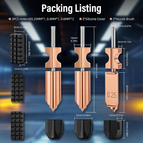 Upgraded Compatibility with Flashforge AD5X Nozzle Kit - 0.25MM 0.4MM 0.6MM Nozzles with Extra 3X Silicone Cover 3X Nozzle Brush, High Flow 32mm³/s Hotend Kit for 3D Printer Part in Saudi Arabia