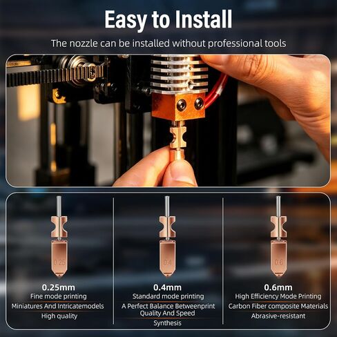 Upgraded Compatibility with Flashforge AD5X Nozzle Kit - 0.25MM 0.4MM 0.6MM Nozzles with Extra 3X Silicone Cover 3X Nozzle Brush, High Flow 32mm³/s Hotend Kit for 3D Printer Part in Saudi Arabia