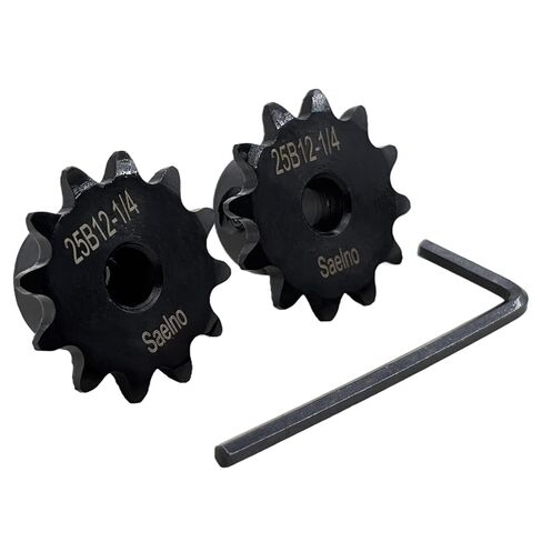 2PCS #25 Roller Chain Sprocket Type B 6.35mm Bore 12 Tooth, Hardened Antirust 1045 Steel 1/4" bore Drive Sprockets 25B12-1/4 in Saudi Arabia
