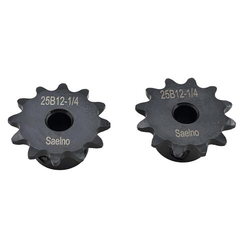 2PCS #25 Roller Chain Sprocket Type B 6.35mm Bore 12 Tooth, Hardened Antirust 1045 Steel 1/4" bore Drive Sprockets 25B12-1/4 in Saudi Arabia