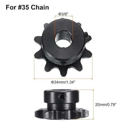 uxcell #35 Chain Roller Sprocket B Type, 3/8" Bore 10 Tooth Single Strand Chain Sprocket, Carbon Steel with Set Screws in Saudi Arabia