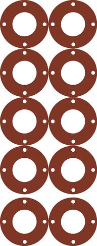 Sterling Seal CFF7237.300.125.150X10 7237 Red Rubber Full Face Gasket, 3.5" ID, 3" Pipe Size, 1/8" Thick, Pressure Class 150# (Pack of 10) in Saudi Arabia