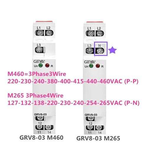 مرحل حماية جهد الطور 3 مرحل حماية فشل الطور 8A 10A 1SPDT 2SPDT(GRV8-06D,M460 3Phase3Wire) in Kuwait
