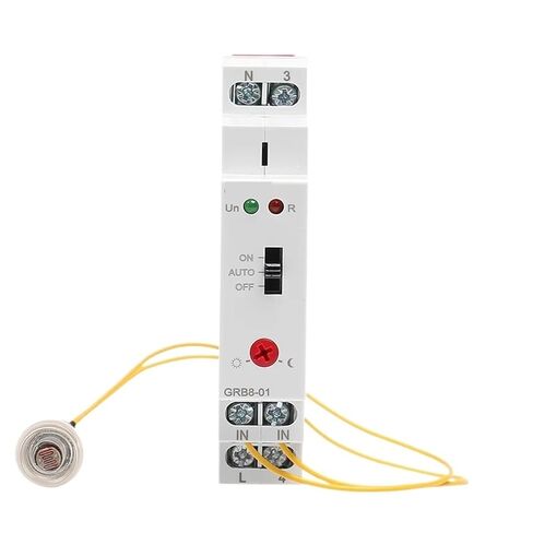 GRB8-01/02 Din Rail Twilight Switch Timer Light Sensor Relay AC110V-240V Auto ON Off(GRB8-01 AC110-240V) in Kuwait