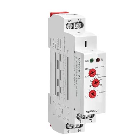 GRW8-01/02 Din مرحل التحكم في درجة الحرارة 16A AC/DC24-240V مع مستشعر NTC مقاوم للماء للتدفئة والتبريد (مستشعر GRW8-01-5m) in Kuwait