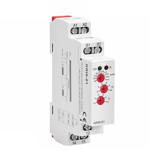 GRI8-01/02 Current Monitoring Relay 0.5A 1A 2A 5A 8A 16A ACDC24V-240V Overcurrent Undercurrent Protection Relay(GRI8-02 Undercurrent,1.6-16A) in Kuwait