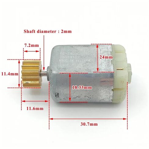 FC-280SC-09650 صغير 280 موتور DC12V-24V 14T النحاس والعتاد لقفل باب السيارة للطي مرآة الرؤية الخلفية المحرك إصلاح المحرك in Kuwait
